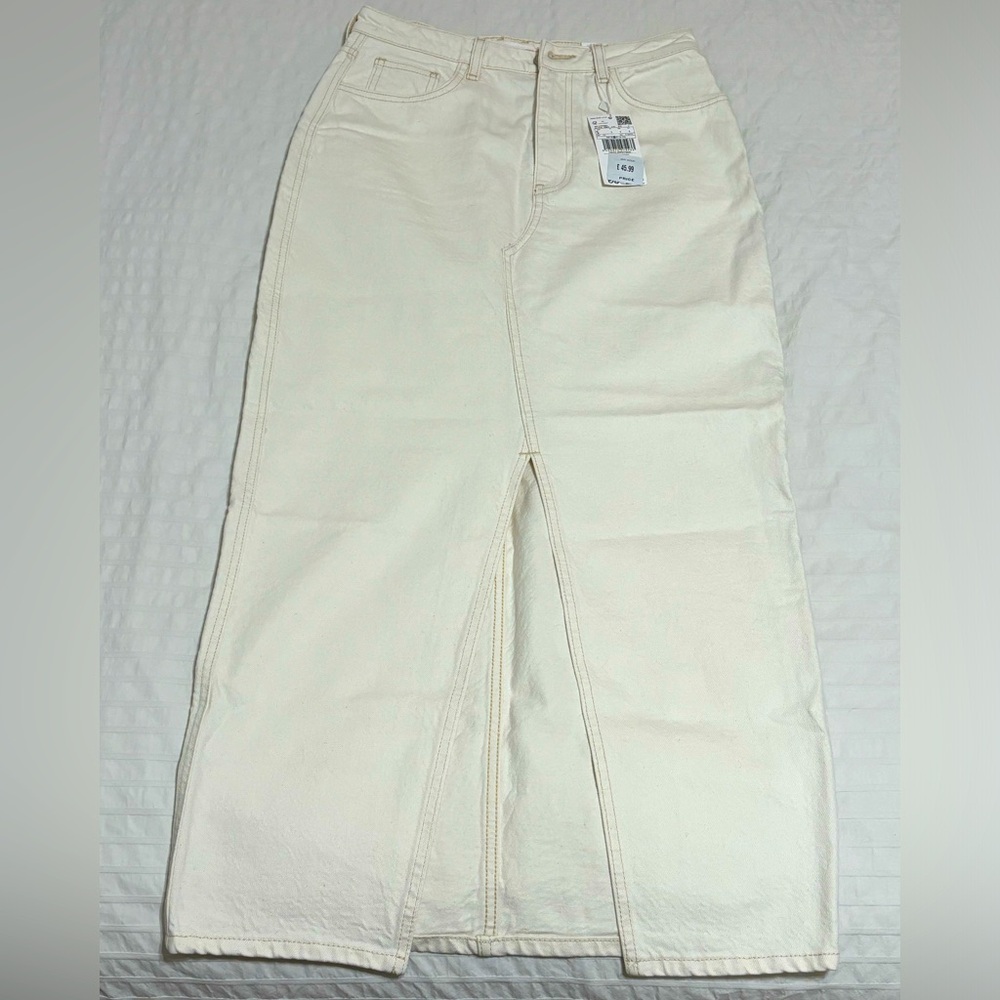 Mango long denim skirt small